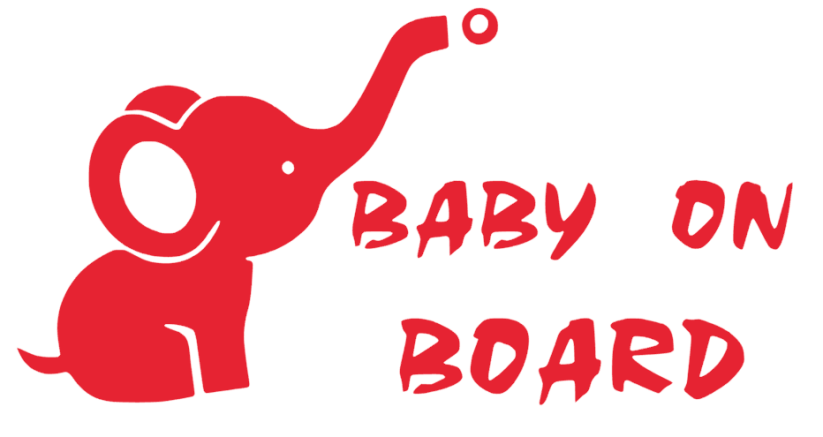 Samolepka na auto Baby on board 13 - barva samolepky: černá