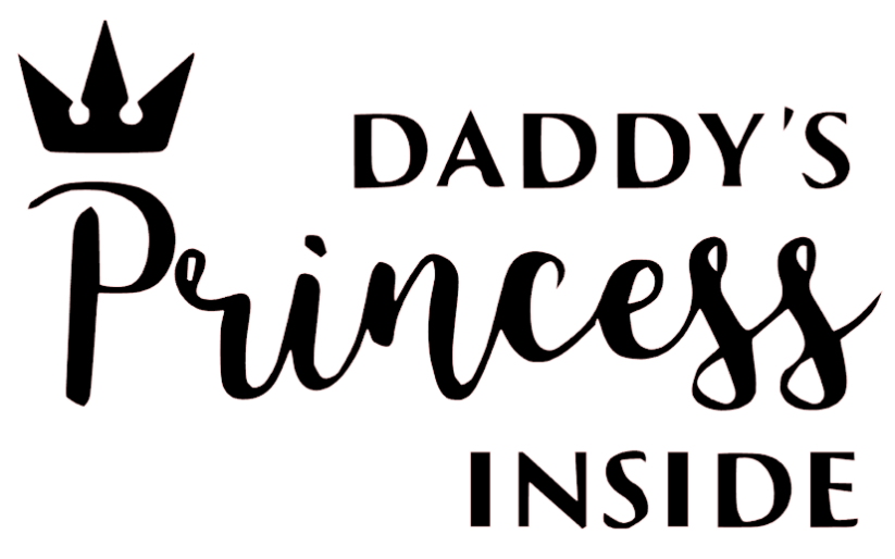 Samolepka na auto Daddys princess inside - barva samolepky: modrá