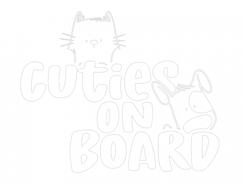Samolepka na auto Cuties On Board - barva samolepky: bílá