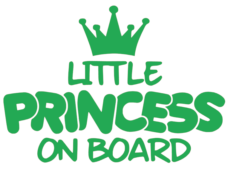 Samolepka na auto Little princess on board - barva samolepky: růžová