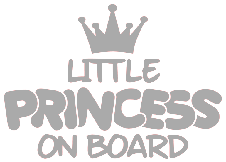 Samolepka na auto Little princess on board - barva samolepky: růžová