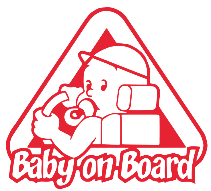 Samolepka na auto Baby on board 21 - barva samolepky: červená