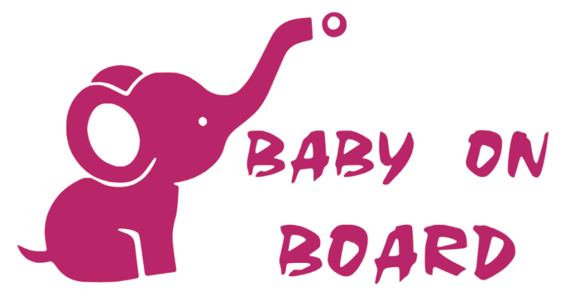 Samolepka na auto Baby on board 13 - barva samolepky: černá