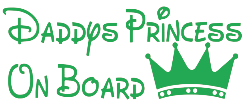 Samolepka na auto Daddys princess on board - barva samolepky: červená