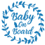 Samolepka na auto Baby On Board 2 - barva samolepky: modrá