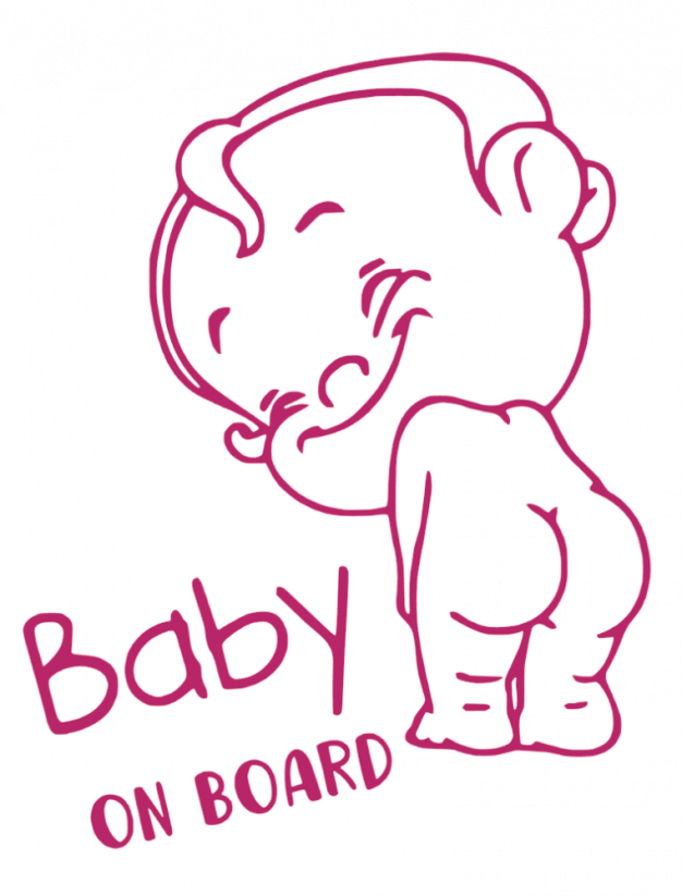 Samolepka na auto Baby on board 24 - barva samolepky: červená