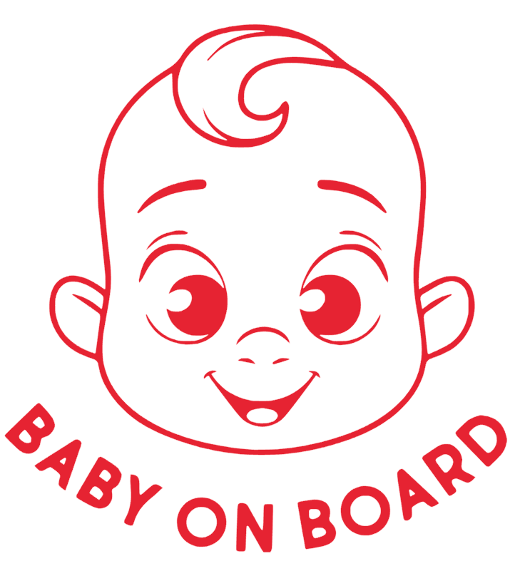 Samolepka na auto Baby on board 15 - barva samolepky: růžová