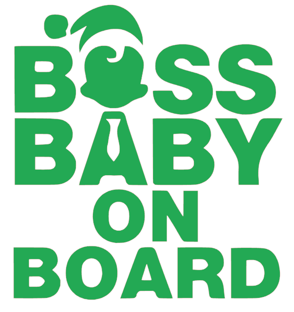 Samolepka na auto Boss baby on board - barva samolepky: bílá