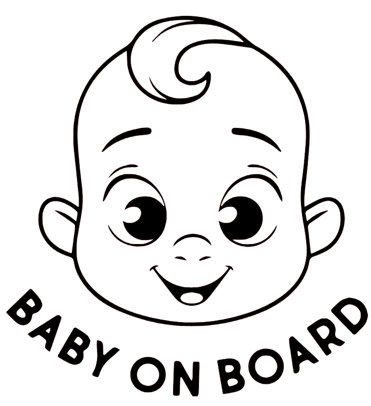Samolepka na auto Baby on board 15 - barva samolepky: černá