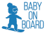 Samolepka na auto Baby on board 14 - barva samolepky: růžová