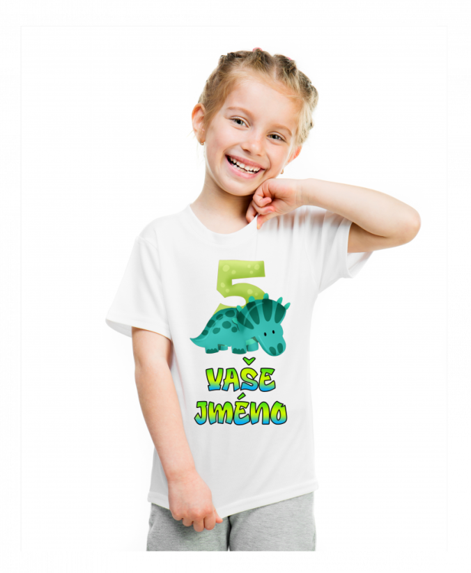 Nažehlovačka dinosaur s číslem a jménem