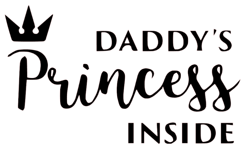 Samolepka na auto Daddys princess inside - barva samolepky: růžová