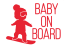 Samolepka na auto Baby on board 14 - barva samolepky: růžová