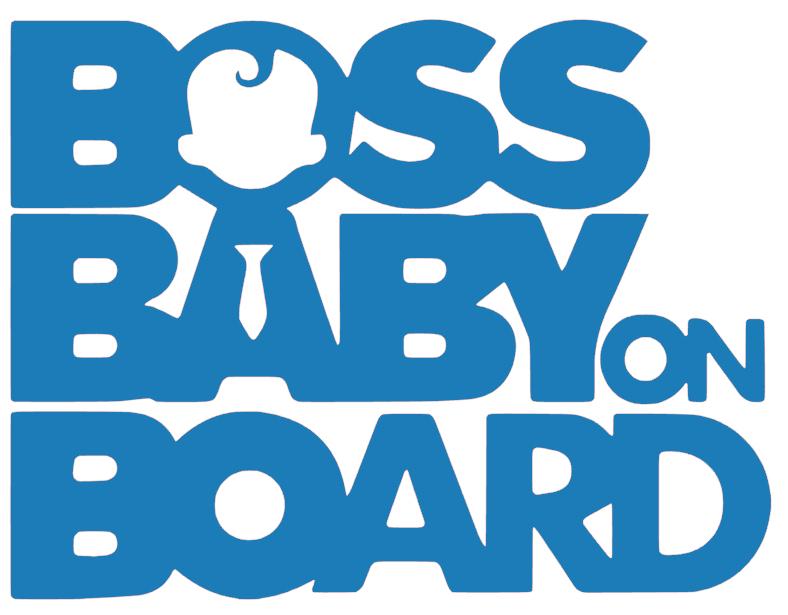 Samolepka na auto Boss baby on board 2 - barva samolepky: bílá