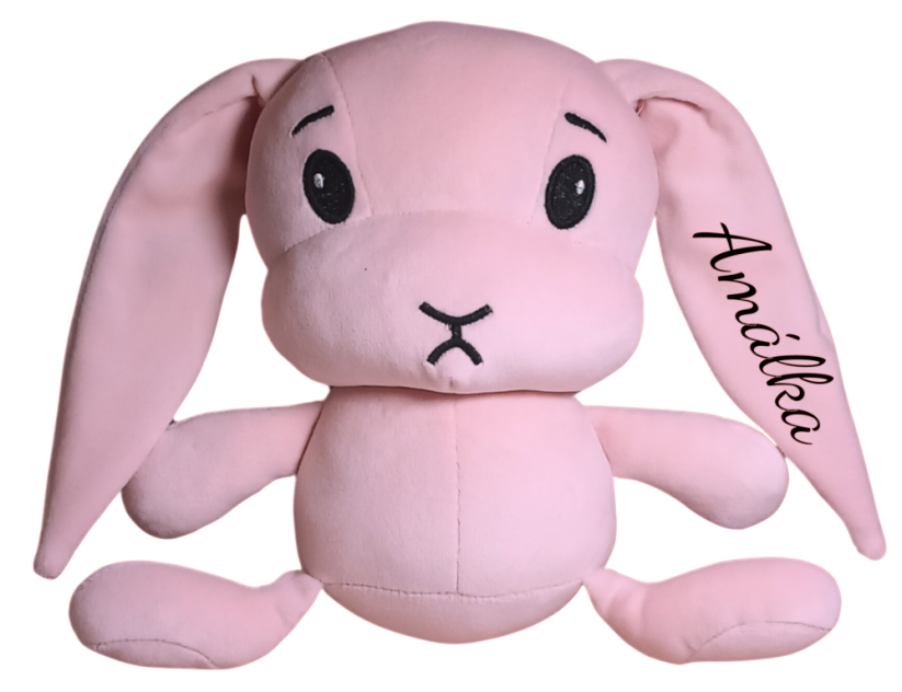 ČESKÝ 30cm plyšový králíček s potiskem - styl 6