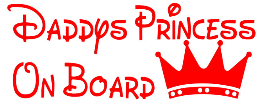 Samolepka na auto Daddys princess on board - barva samolepky: modrá