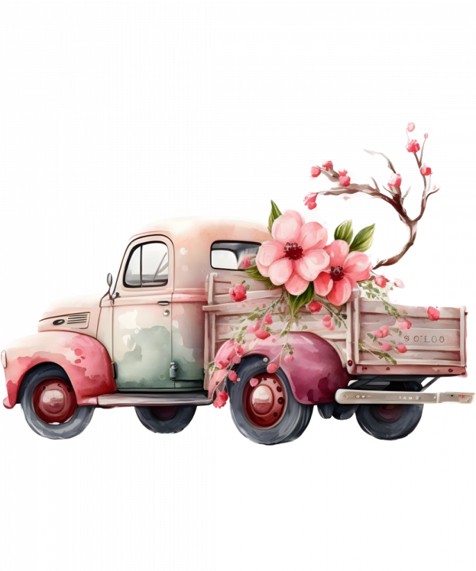 Nažehlovačka auto s květinami 4