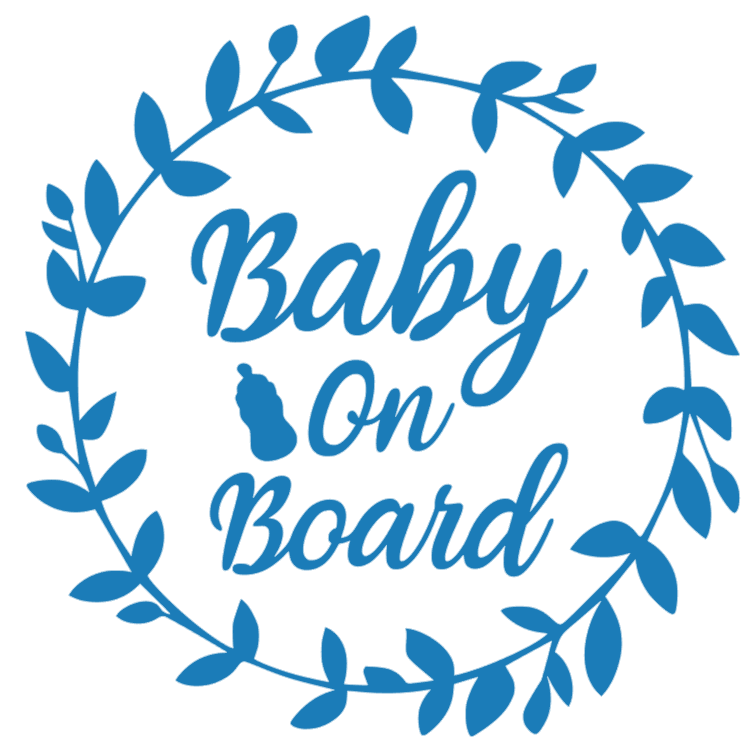 Samolepka na auto Baby On Board 2 - barva samolepky: modrá