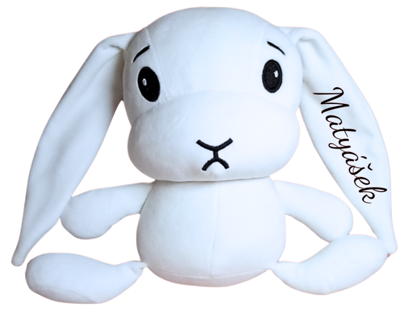 ČESKÝ 30cm plyšový králíček s potiskem - styl 6