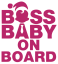 Samolepka na auto Boss baby on board - barva samolepky: růžová