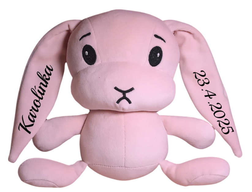 ČESKÝ 30cm plyšový králíček s potiskem - styl 5