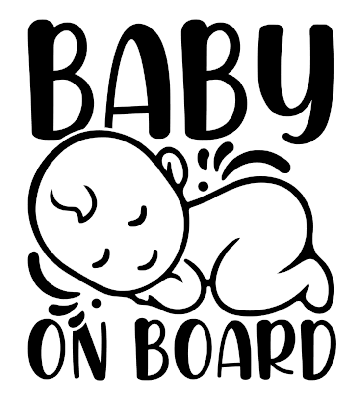 Samolepka na auto Baby On Board 3 - barva samolepky: bílá