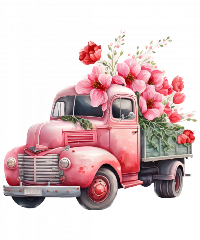 Nažehlovačka auto s květinami 5