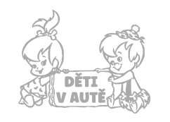 Samolepka na auto Děti v autě