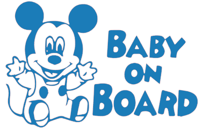 Samolepka na auto Baby on board 18 - barva samolepky: černá