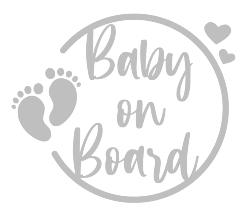 Samolepka na auto Baby On Board 7 - barva samolepky: šedá