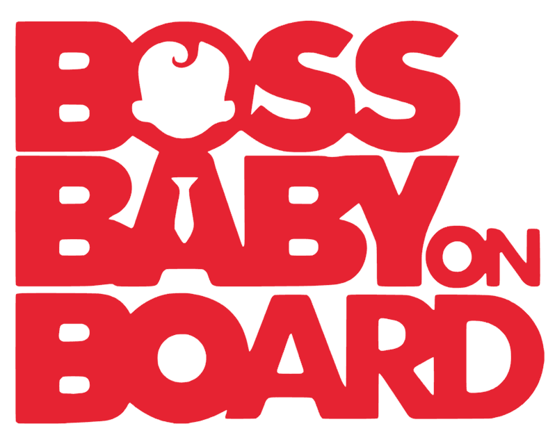 Samolepka na auto Boss baby on board 2 - barva samolepky: bílá