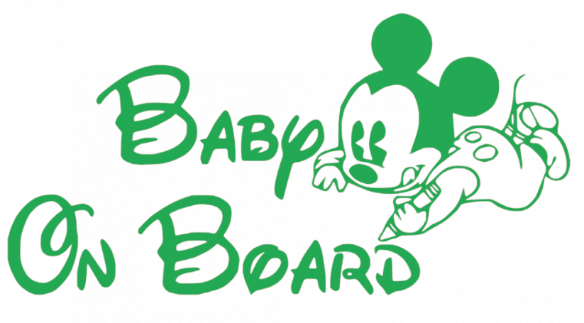 Samolepka na auto Baby on board 19 - barva samolepky: bílá